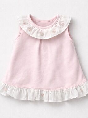 Kissy Kissy Premier pink sleeveless embroidered dress 3-6 months Pima cotton